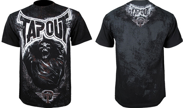 Tapout Silver Tech 2-Sided Graphic T-Shirt MMA Fight Club, Cage Fight