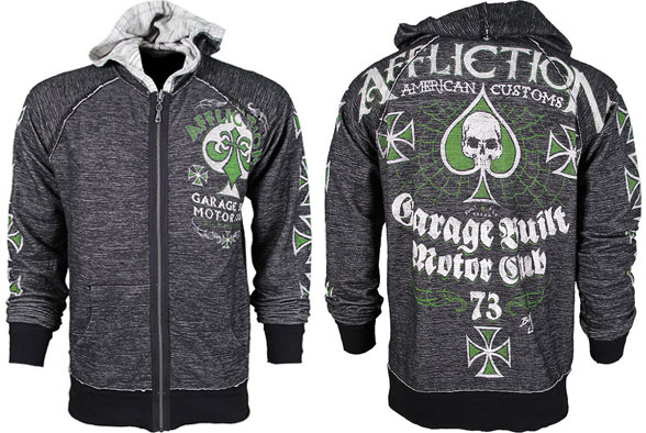 Affliction Men XL Reversible Zip Hoodie Strike Force American deals Customs USA MADE!