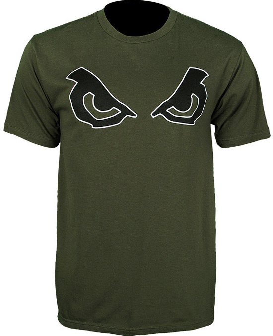 bad boy mma classic eyes olive tee