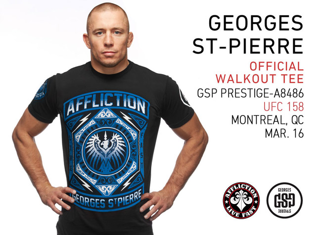 Vintage UFC George St Pierre T-shirt M hot mma affliction tapout