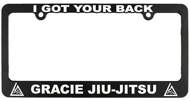 gracie-jiu-jitsu-i-got-your-back-license-plate-frame