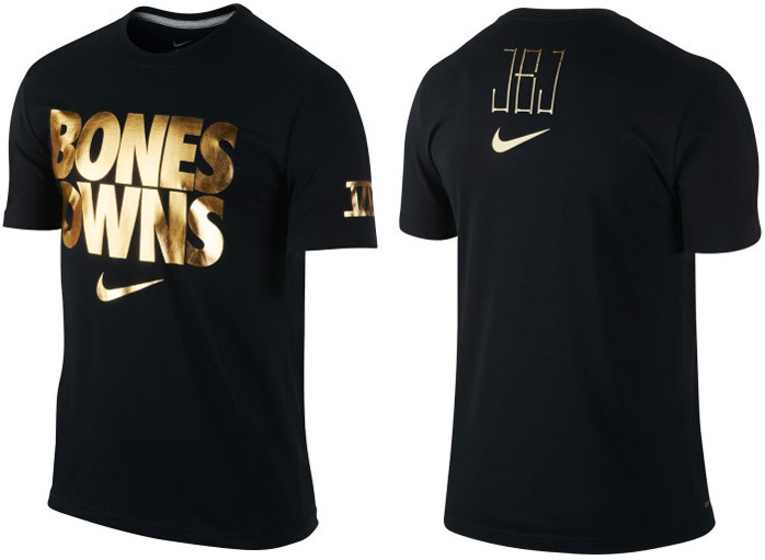 nike shirt with gold letters