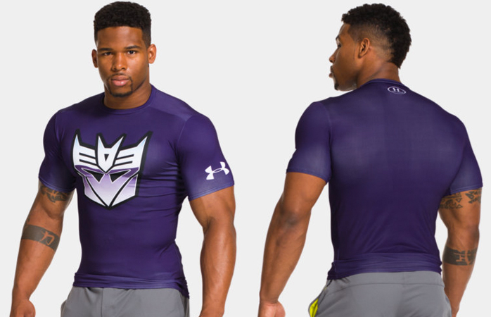 under armour purple compression shirt
