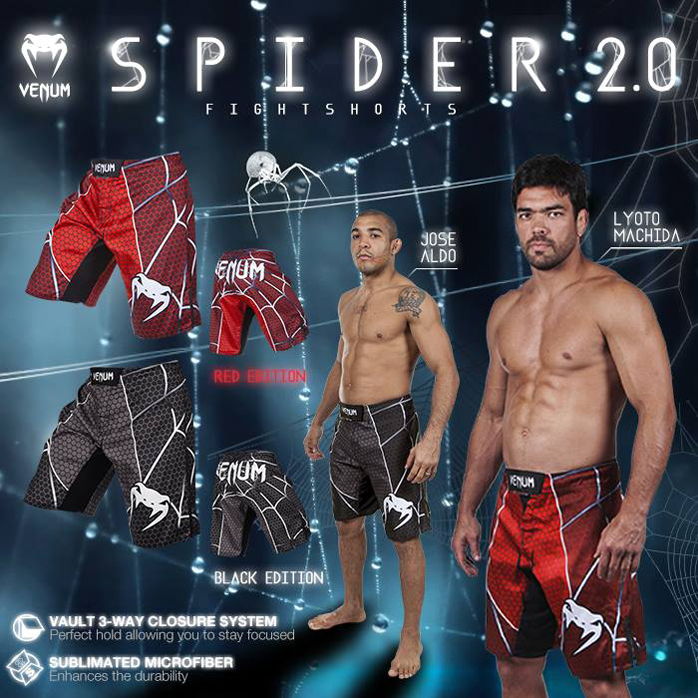 Venum Spider 2.0 Fightshorts Red - The Jiu Jitsu Shop