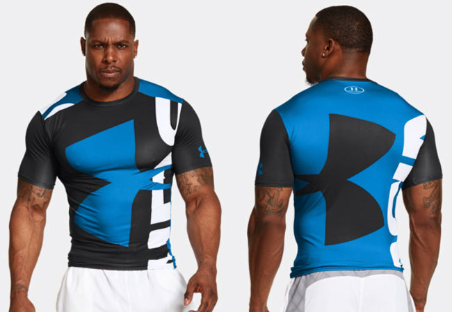 under armour compression shirt blue