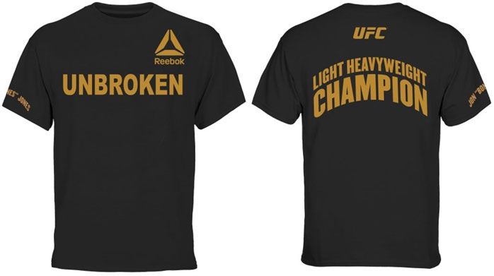 zonsondergang maak een foto huiswerk maken Jon Jones Reebok UFC 182 Unbroken Champion Shirt | FighterXFashion.com