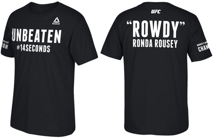 Reebok Ronda Rousey UFC 184 Unbeaten Shirt 