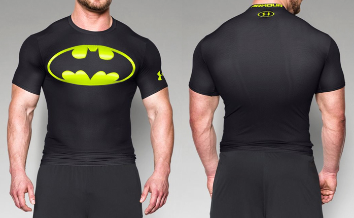 Neuf avec étiquettes $60 Men's Under Armour Alter Ego Batman Compression Shirt à Manches Courtes 1273690 040 