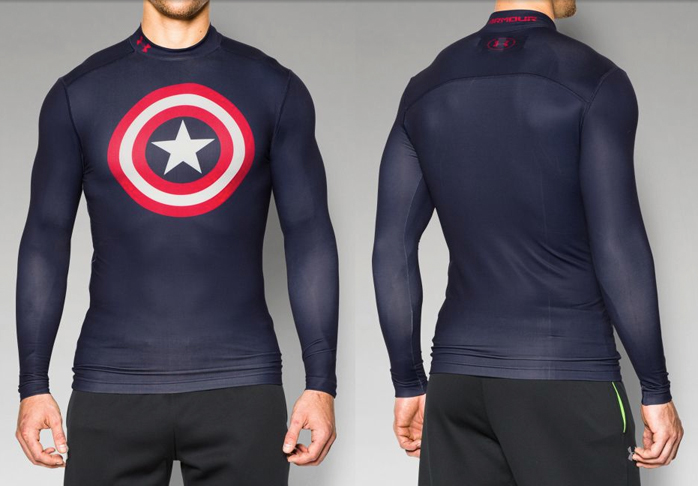 carbón detrás Lanzamiento Under Armour Captain America Alter Ego Compression Shirt |  FighterXFashion.com
