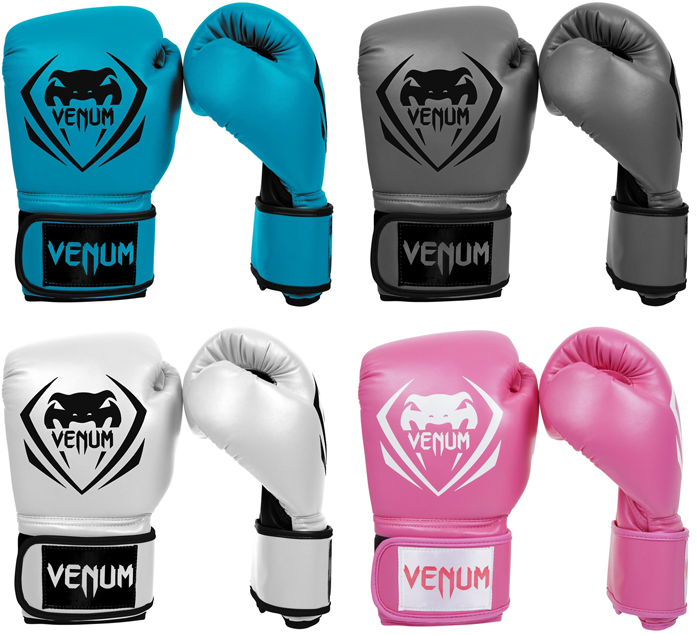 Venum Contender Boxing Gloves in Grey Blue Ice and Pink |  FighterXFashion.com