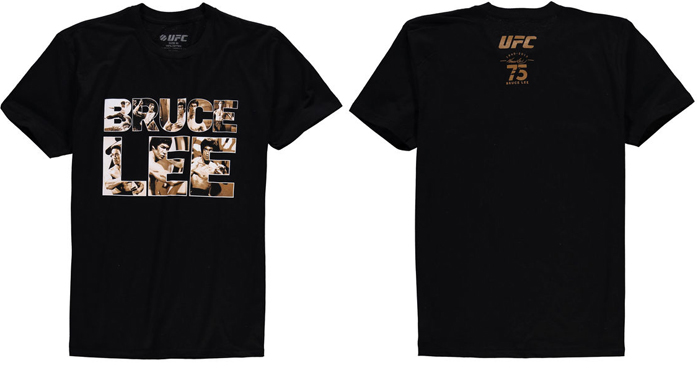 bruce lee ufc 75th anniversary t shirt back