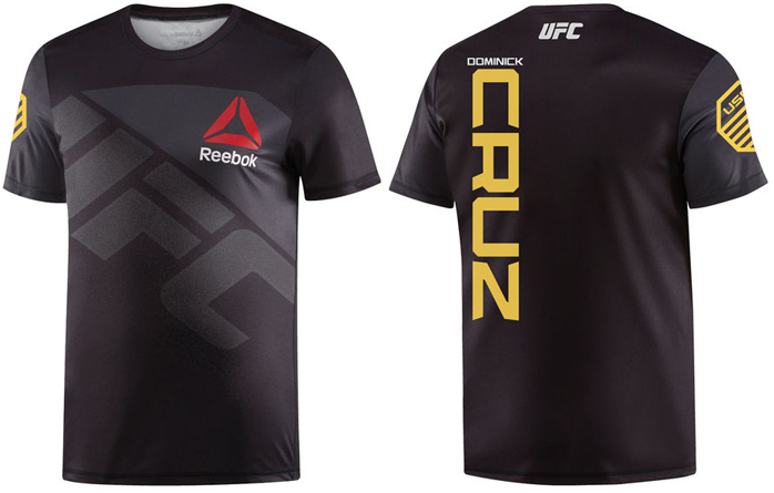 Reebok Men Charcoal Grey Printed UFC Fight Kit Decorated Jersey