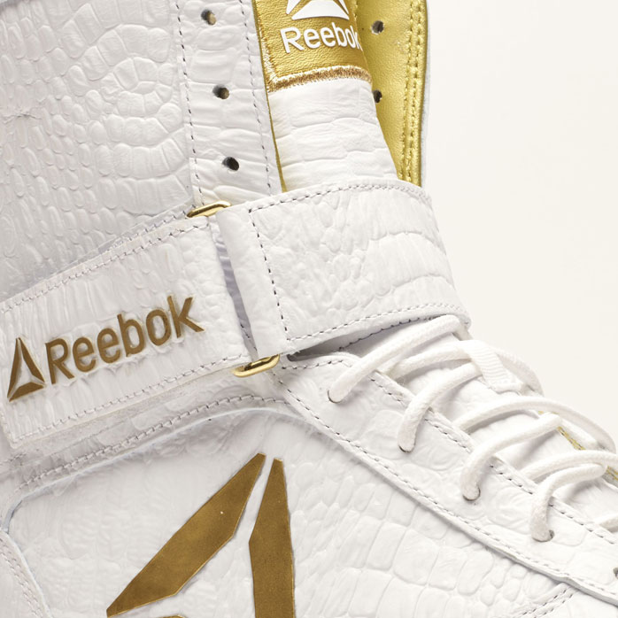 white gold reebok boxing shoes
