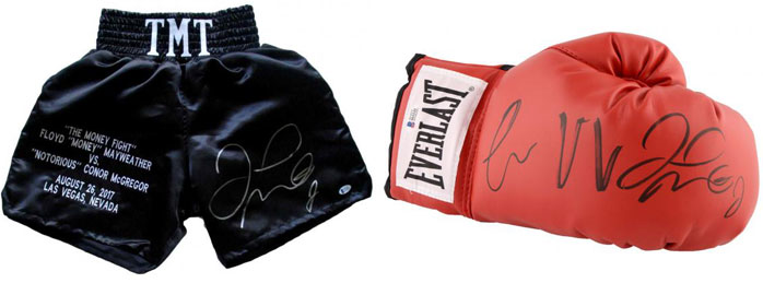 Floyd Mayweather Money signed boxing shorts trunks autograph