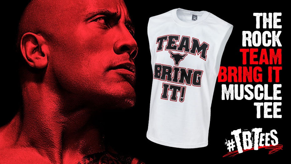 genopfyldning Modsigelse Standard The Rock Team Bring It Retro WWE Muscle Tee | FighterXFashion.com