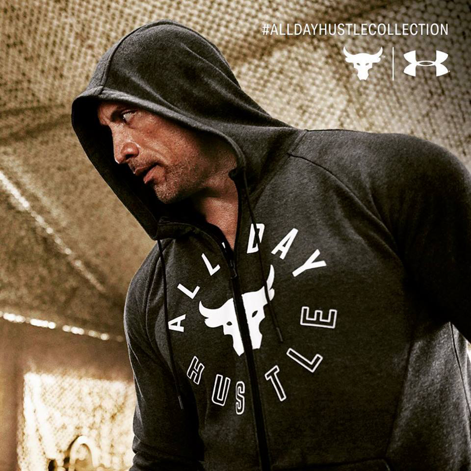 The Rock Project All Day Hustle Hoodie Gym Bodybuilding Workout Iron Paradise 