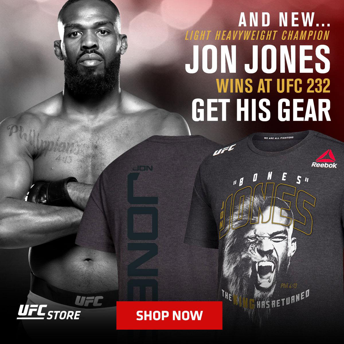 Jon Jones UFC 232 Champion Shirts 