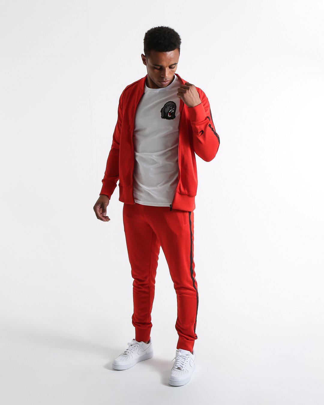 red tracksuit jacket