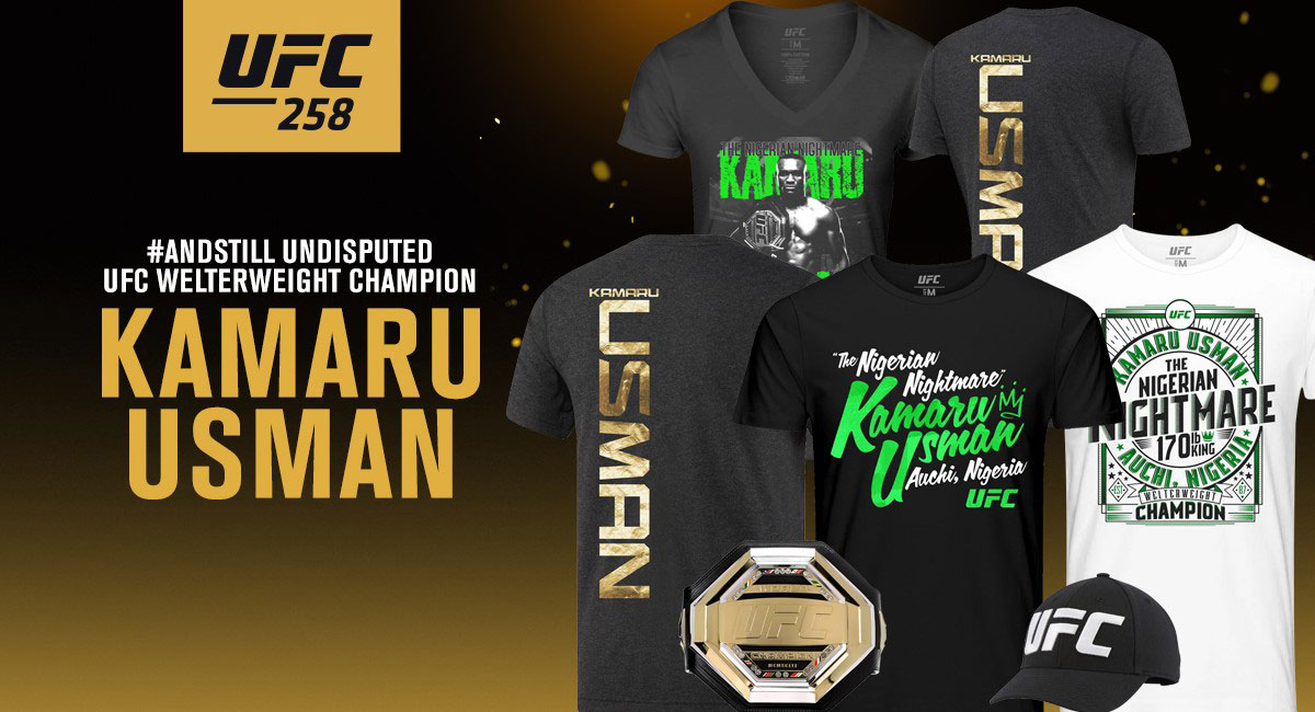 Kamaru Usman Ufc 258 Champion Shirts