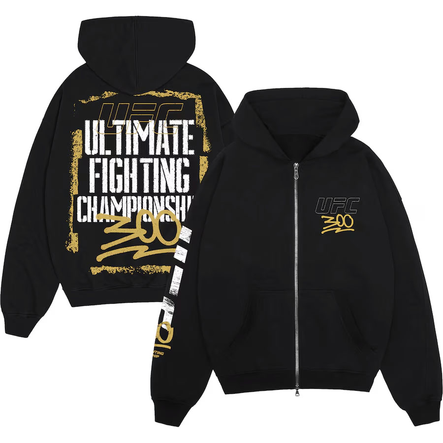 UFC 300 Stencil Spray Full Zip Hoodie