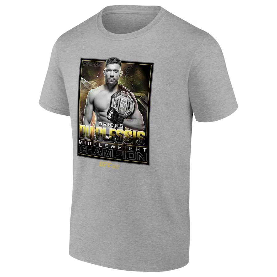 Dricus Du Plessis UFC 305 Middleweight Champion T-Shirt Grey