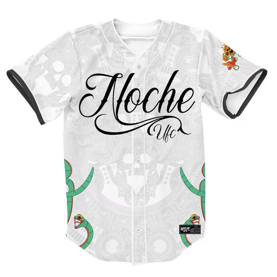Noche UFC White Baseball Jersey 1