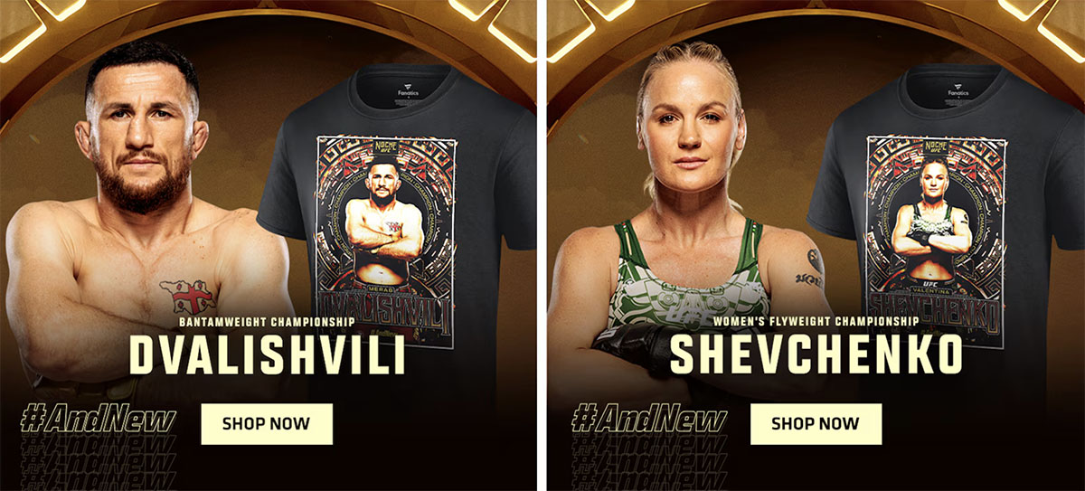 Noche UFC Champion T Shirts Merab Dvalishvili and Valentina Shevchenko