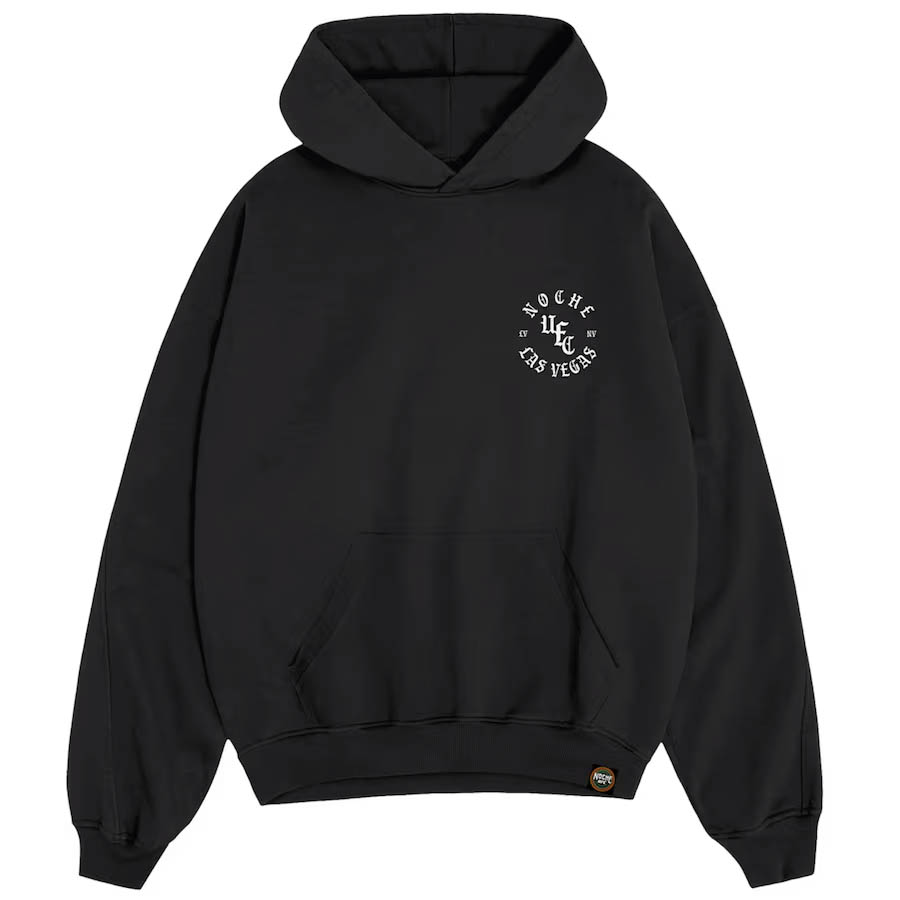Noche UFC Mens Black Texto Hoodie 1