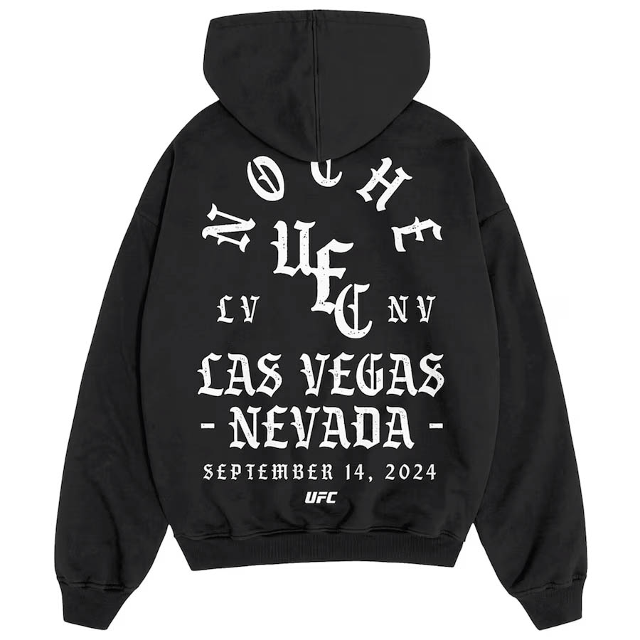 Noche UFC Mens Black Texto Hoodie 2