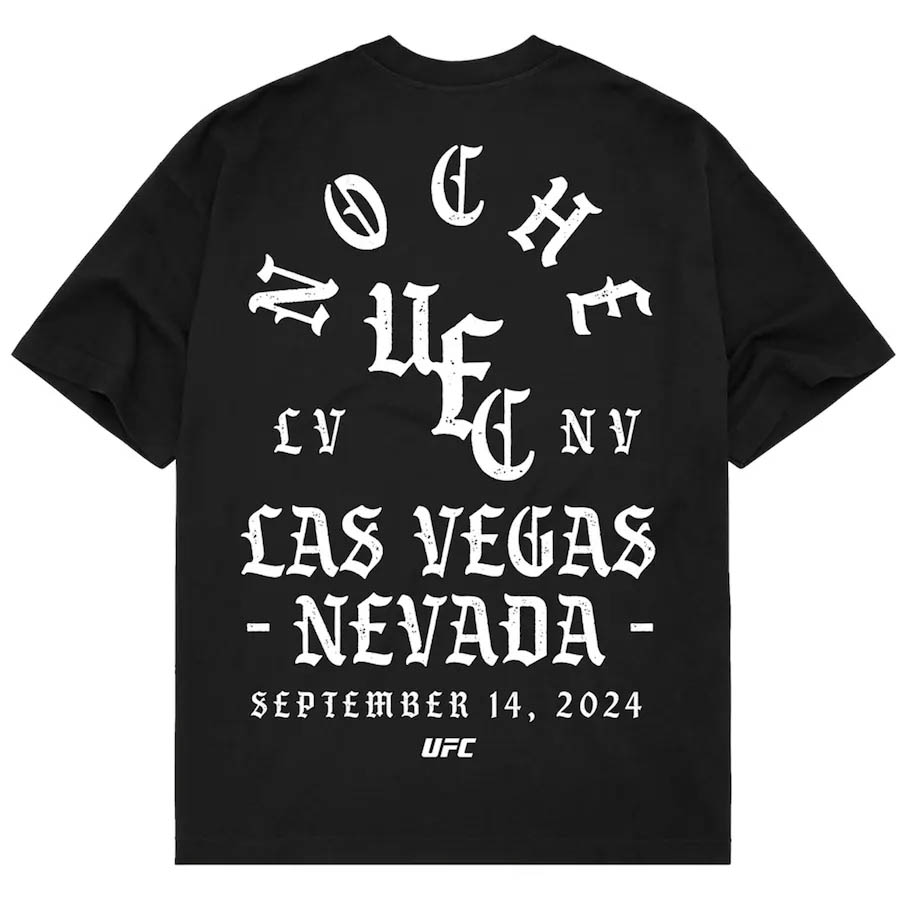 Noche UFC Mens Black Texto T Shirt 2