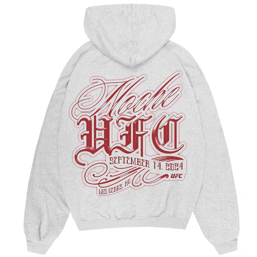 Noche UFC Mens Grey Fecha Hoodie 2