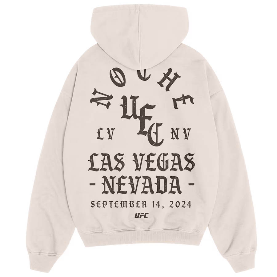 Noche UFC Mens Tan Texto Hoodie 2