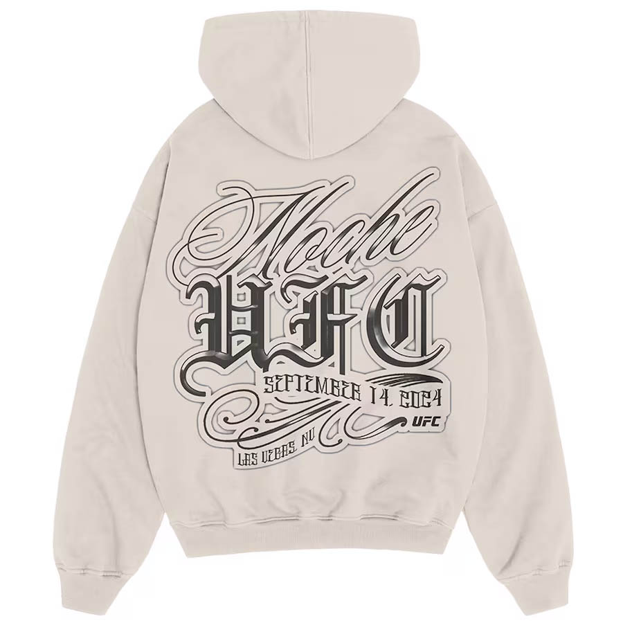 Noche UFC Tan Mens Fecha Hoodie 2