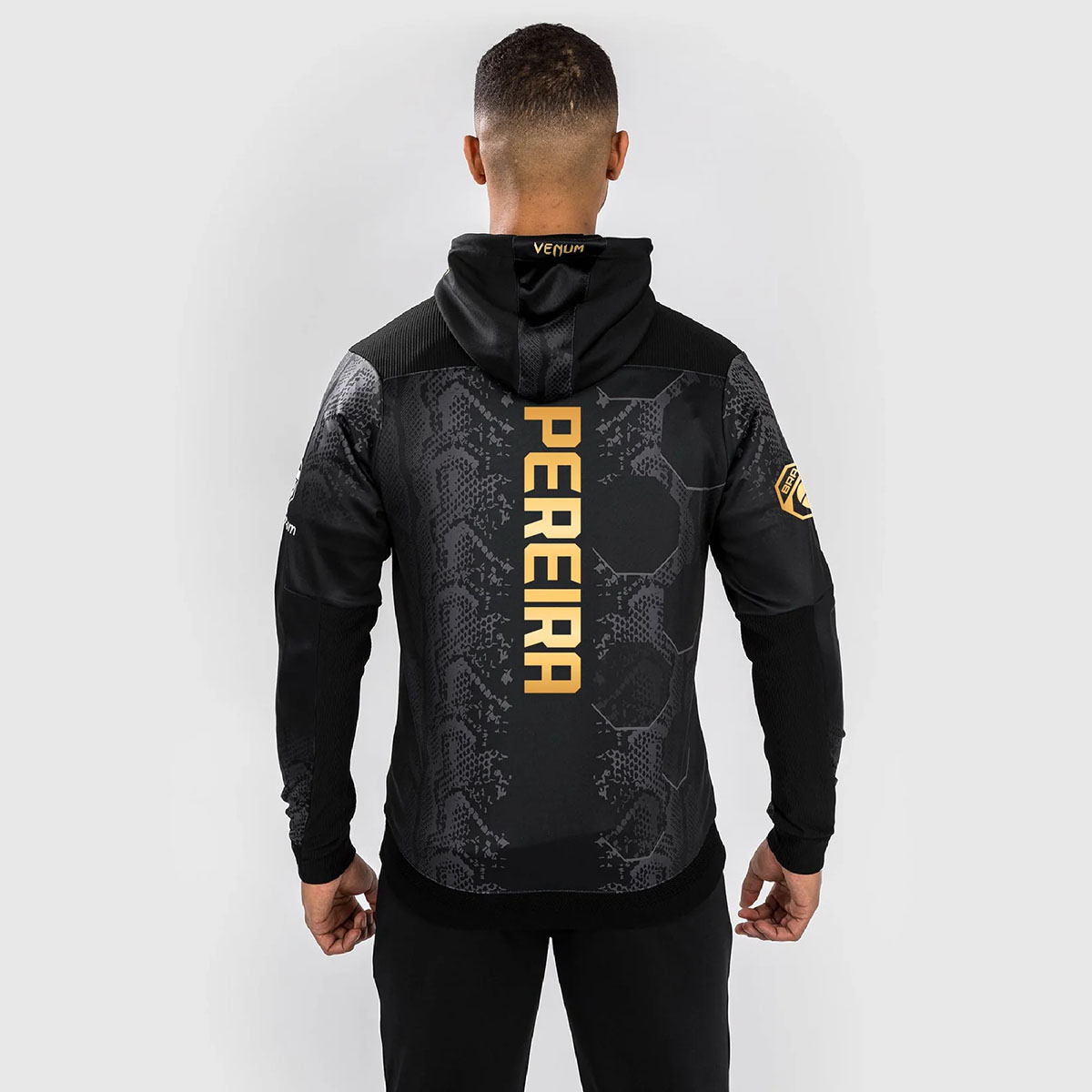 Alex Pereira Venum UFC Champion Mens Walkout Hoodie Black Gold