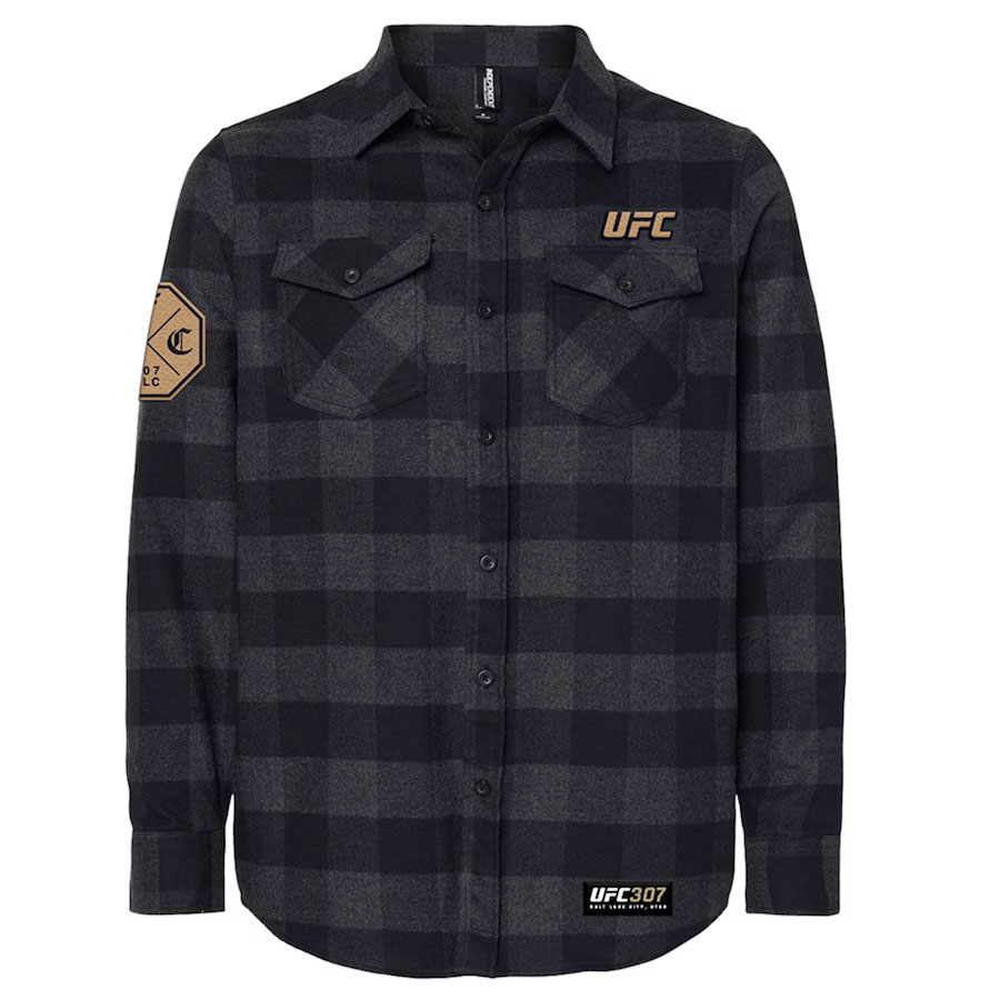 UFC 307 Long Sleeve Flannel Shirt 1