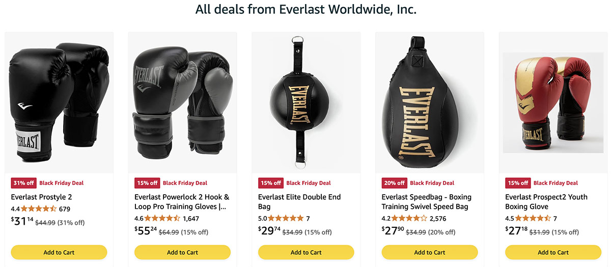 Everlast Black Friday 2024 Sales Boxing Gloves Shoes Boots Fight Gear