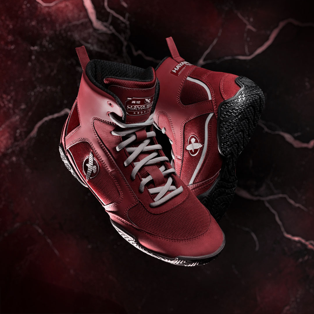 Hayabusa Pro Boxing Shoes Garnet Grey