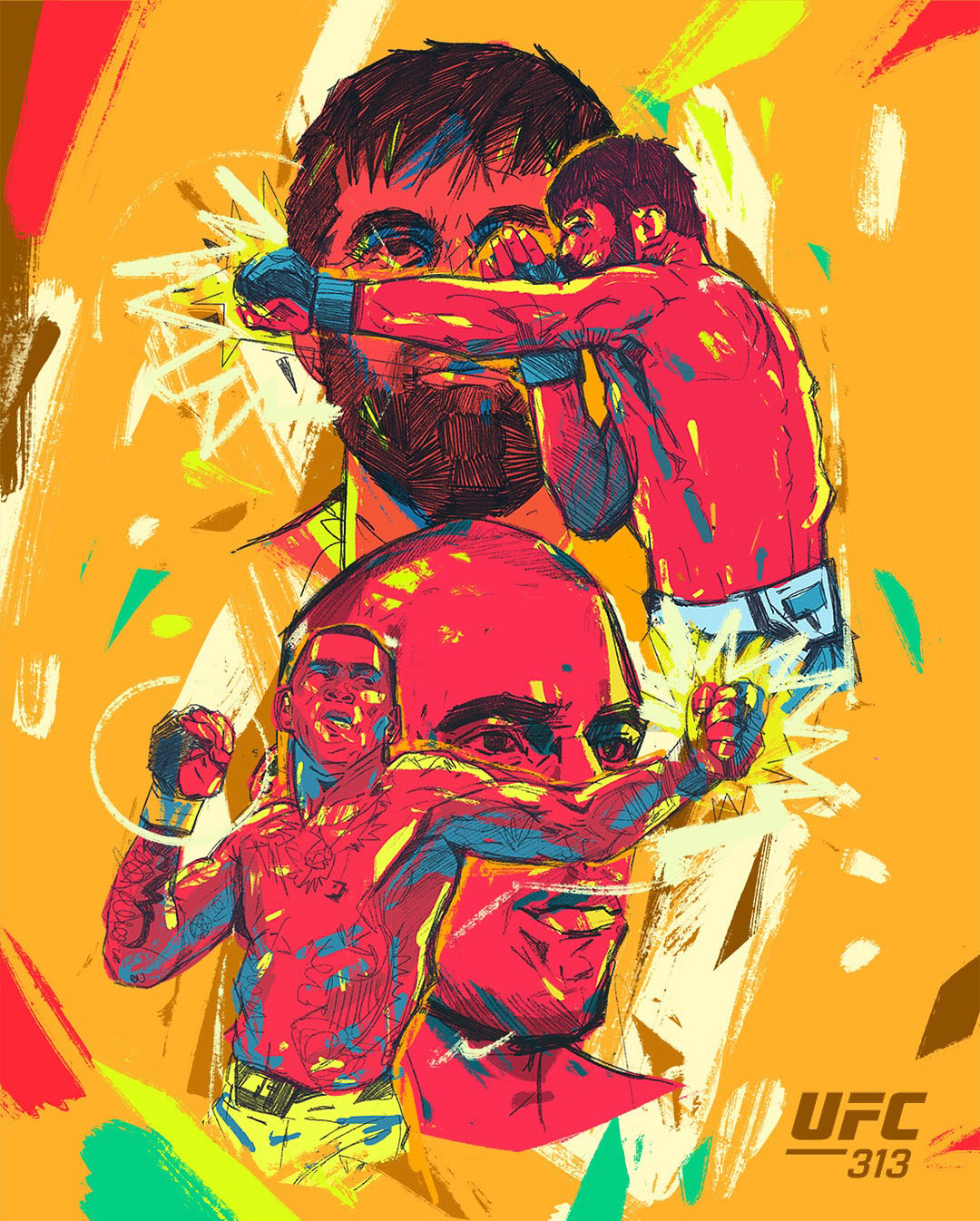 UFC 313 Artist T Shirt 2