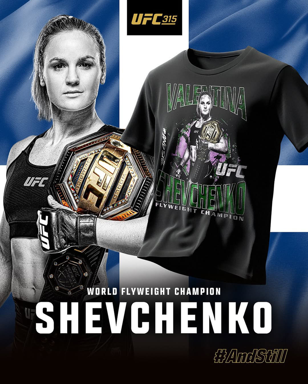 Valentina Shevchenko UFC 315 Champion T Shirt