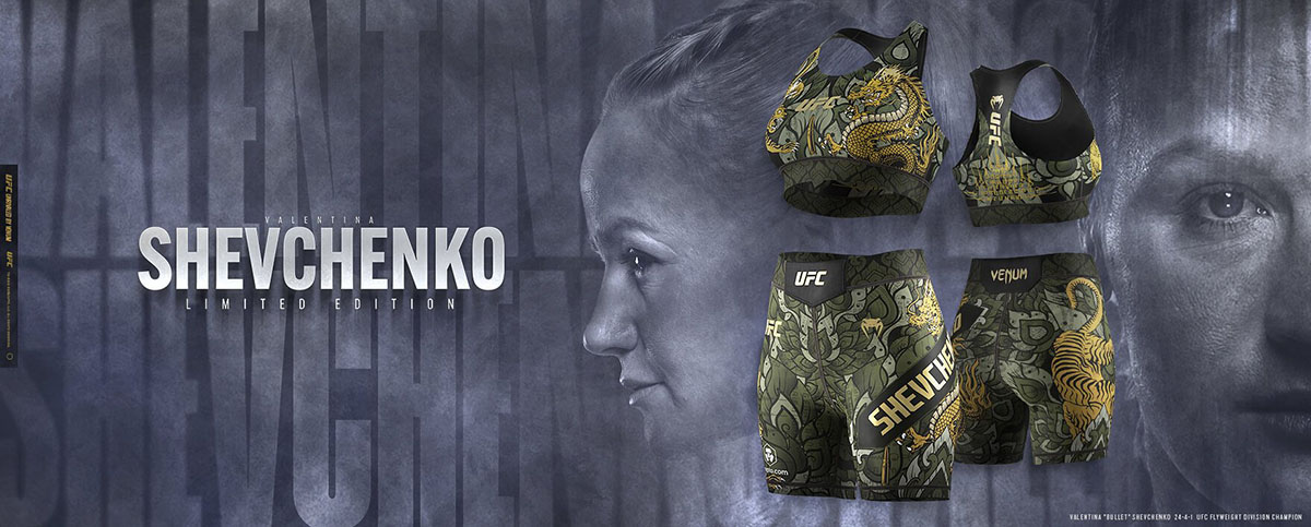 Valentina Shevchenko UFC Venum Custom Sports Bra and Fight Shorts