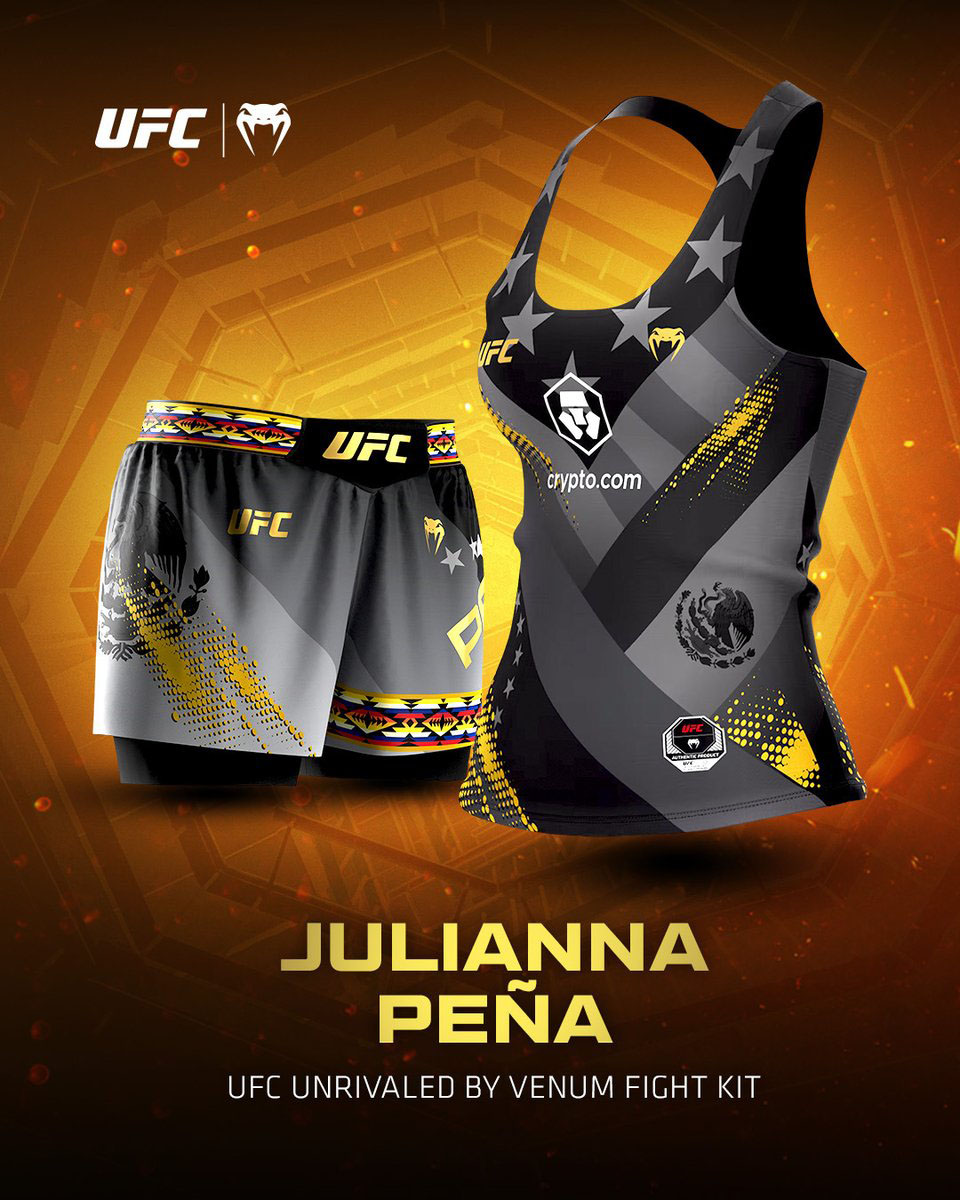 Julianna Pena UFC 316 Venum Custom Fight Shorts and Sports Bra Top