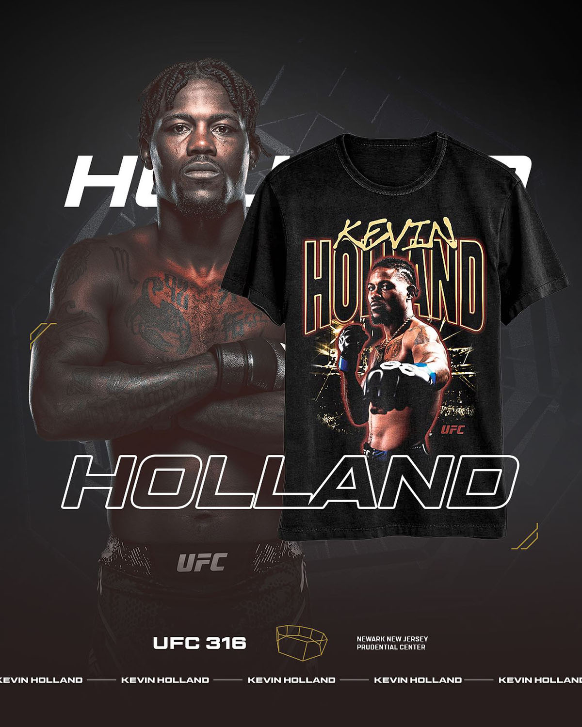 Kevin Holland UFC 316 T Shirt