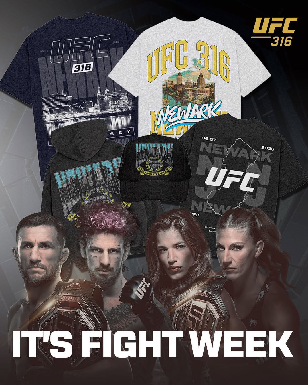 UFC 316 Shirts Hoodies Hats Clothing Apparel