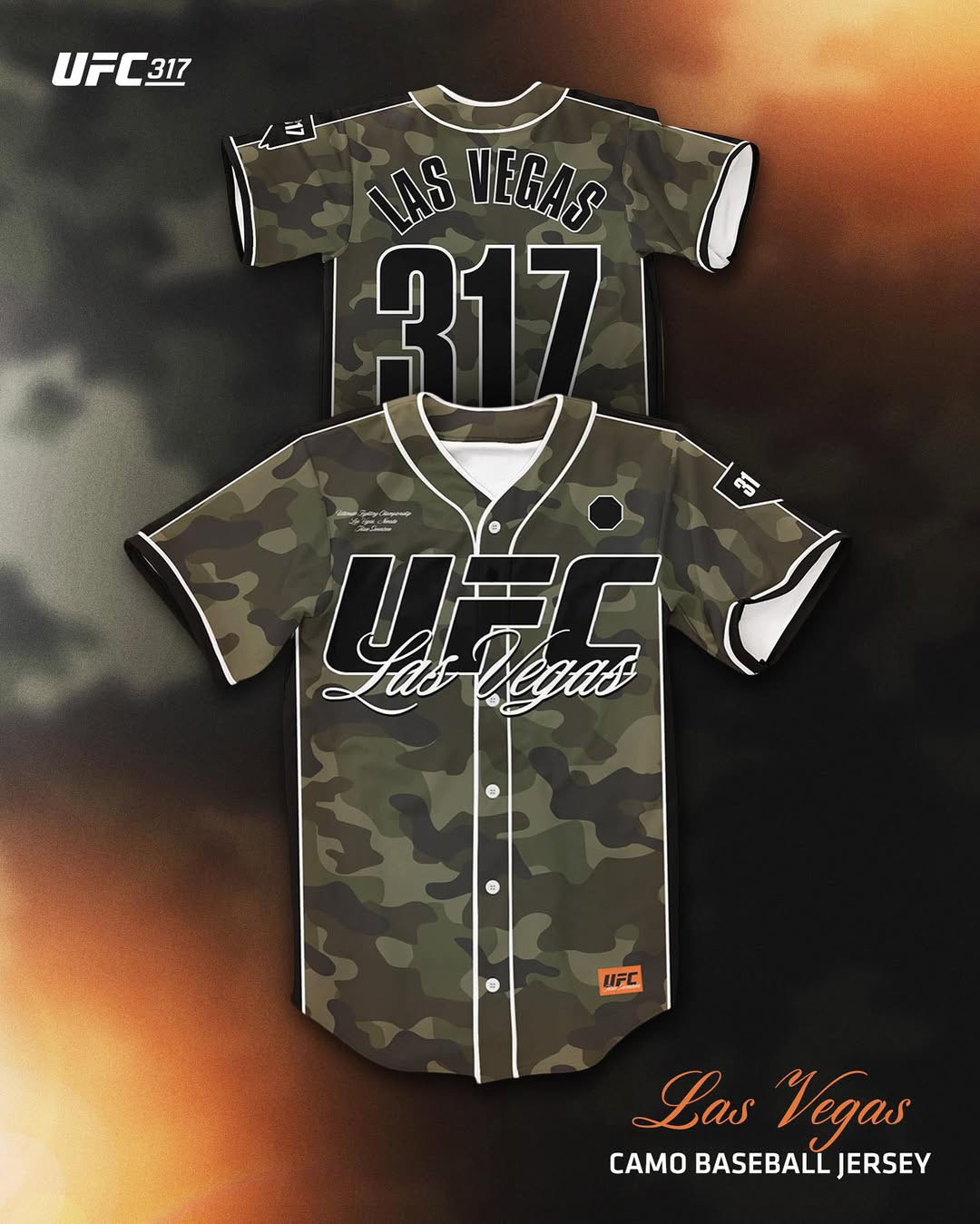 UFC 317 Camo Baseball Jersey