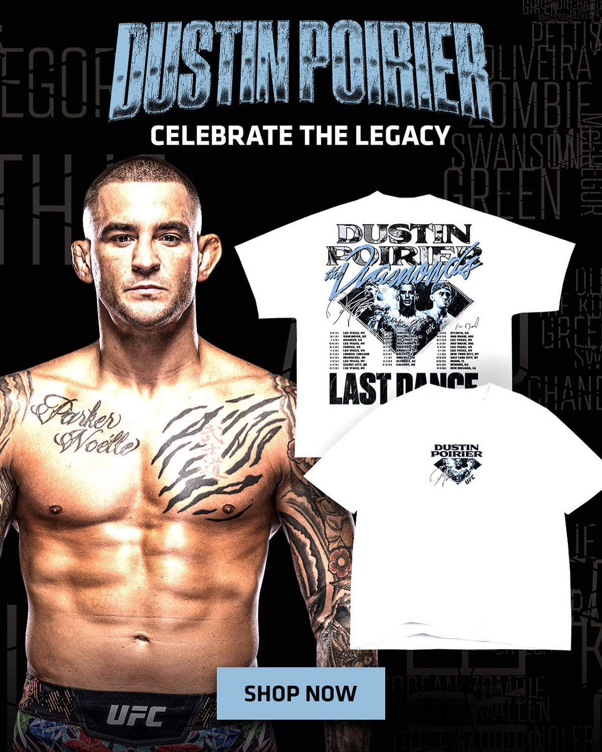 Dustin Poirier UFC 318 Shirts and Custom Fight Shorts