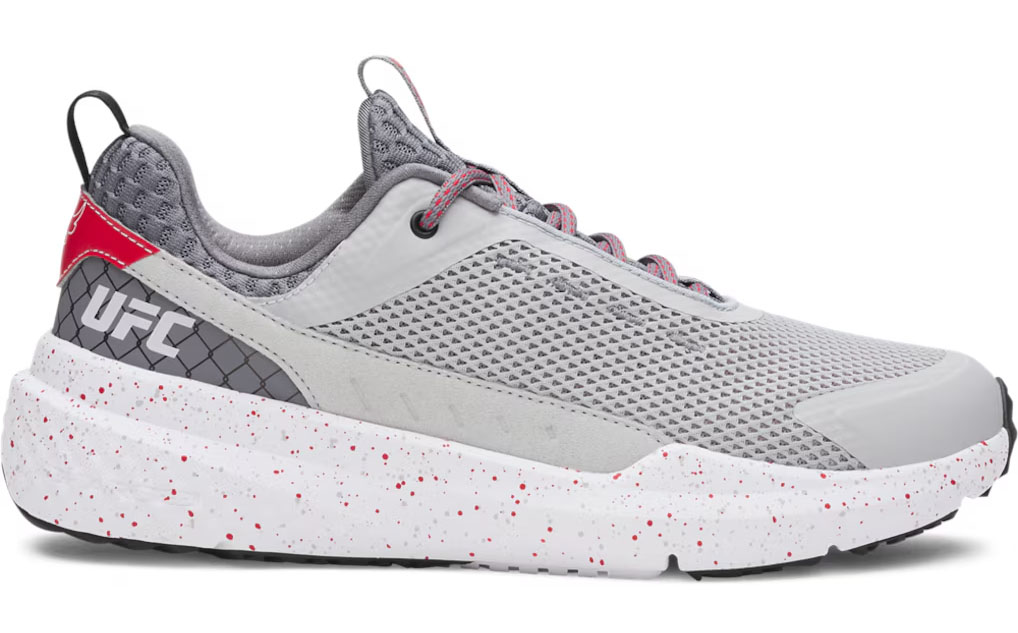 UFC Under Armour Project Rock BSR 5 Training Shoes Grey White Blue Red 2