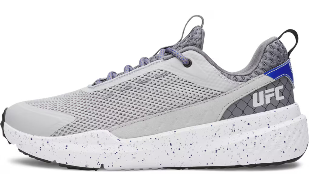 UFC Under Armour Project Rock BSR 5 Training Shoes Grey White Blue Red 4