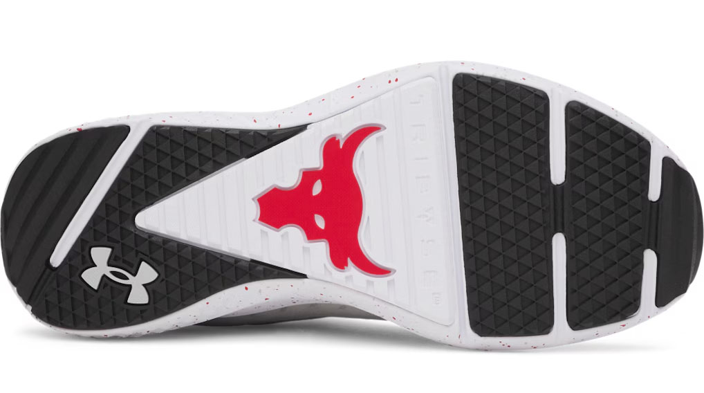 UFC Under Armour Project Rock BSR 5 Training Shoes Grey White Blue Red 5