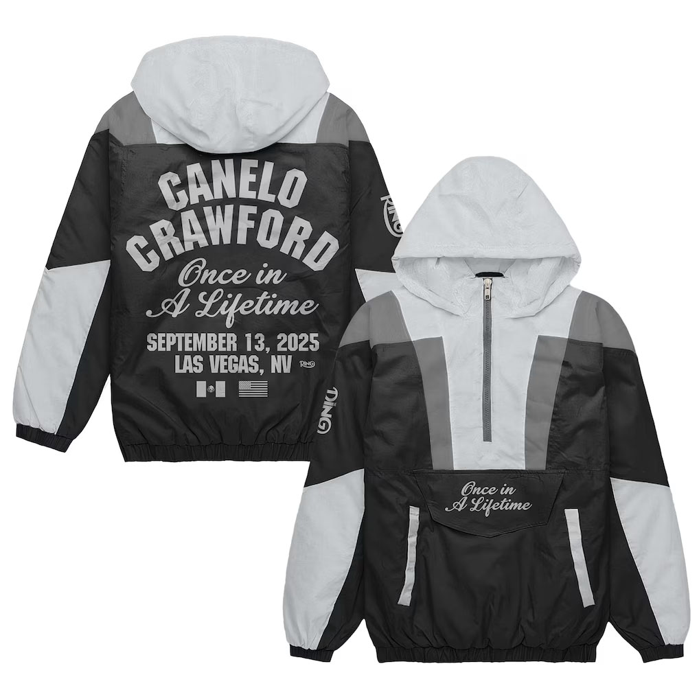 Canelo vs Crawford Once In A Lifetime Half Zip Windbreaker Black
