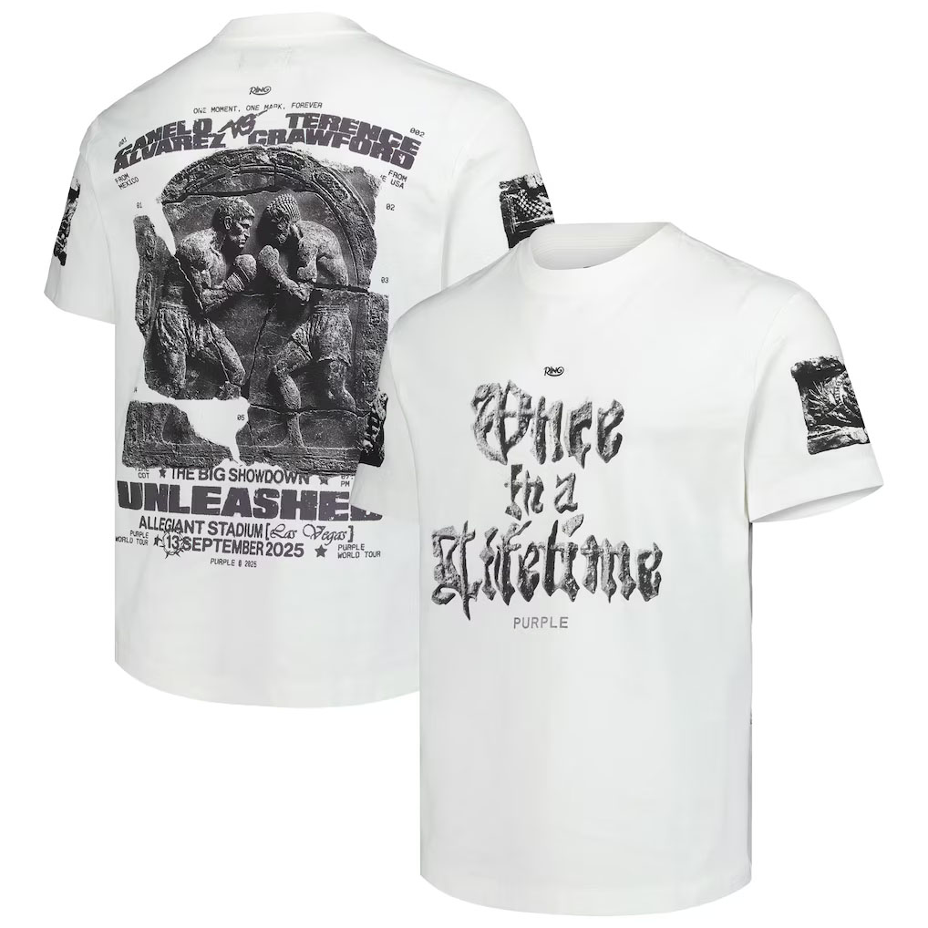 Canelo vs Crawford Purple Brand Once In A Lifetime Event T Shirt White
